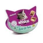 Ra&ccedil;&atilde;o para gatos WHISKAS PETISCOS ANTI BOLA DE PELO - 40G