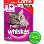 Sach&ecirc; para gatos WHISKAS 1+ CARNE AO MOLHO 85G - 3un