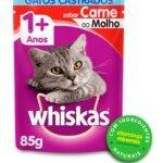 Sach&ecirc; para gatos WHISKAS CASTRADOS 1+ CARNE 85G - 3un